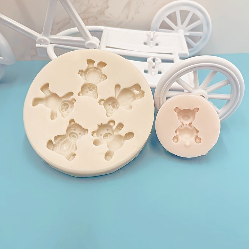 Silicone Bear Mold for Candle Making Chocolate Baking Decorations Creative Fondant Resin Crafting