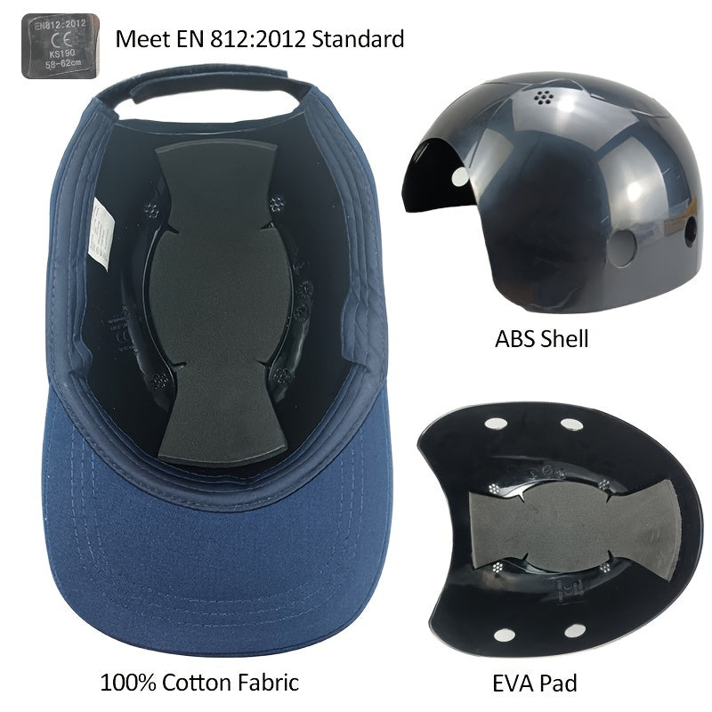 Navy Blue Safety Bump Cap for Men and Women Lightweight Breathable Adjustable Helmet