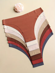 7-Pack Women's Seamless Low-Rise Panties Solid Colors Breathable Soft Comfortable