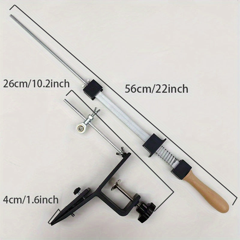 Manual Knife Sharpener with Adjustable Angle and Multi-Grit Surface for Kitchen Knives