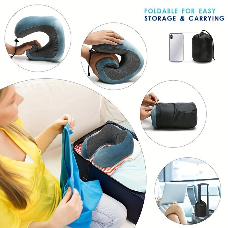 Memory Foam Neck Pillow for Travel and Bed Support Cervical Cushion