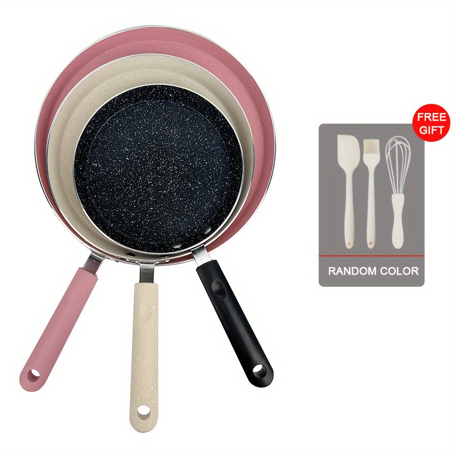 3-Piece Non-Stick Omelet Pan Set Aluminum Cookware for Eggs and Breakfast