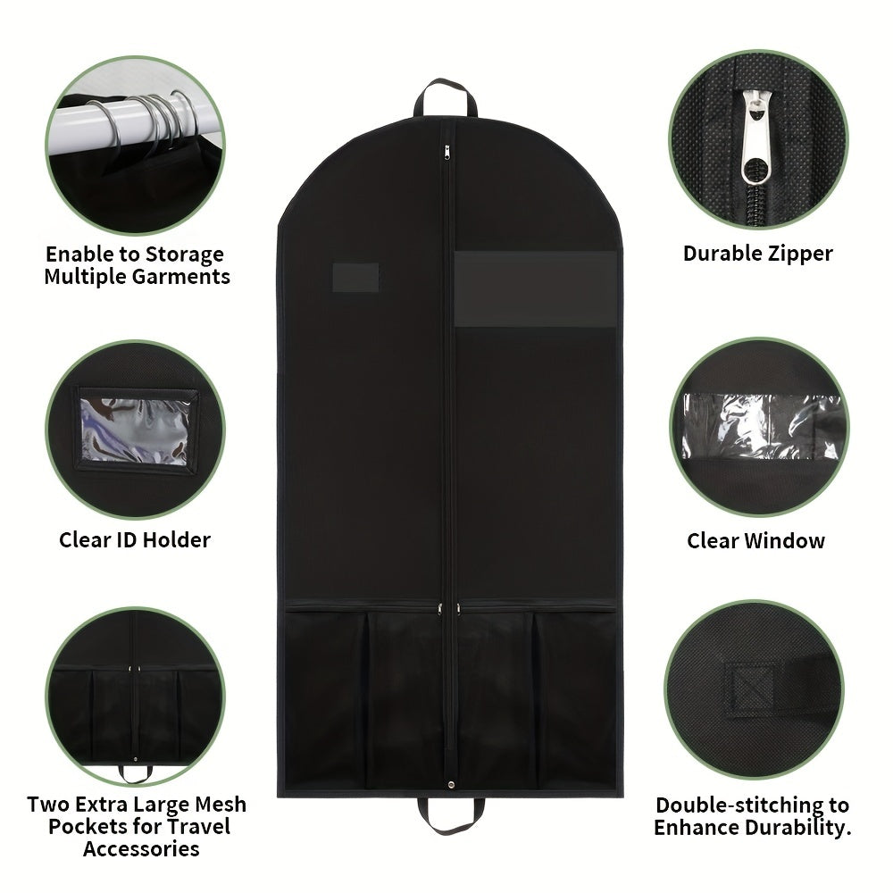 Heavy Duty Garment Bag for Dresses and Coats with Zipper Travel Storage