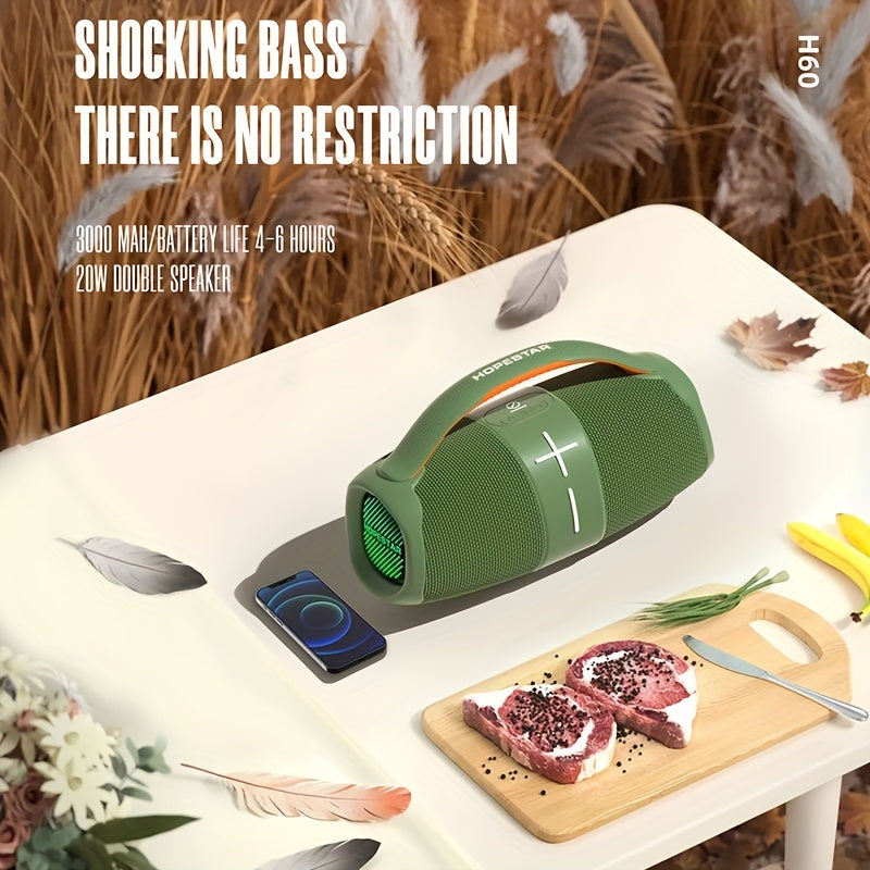 Wireless Speakers 20W Subwoofer Portable Bluetooth with TWS RGB Lights Waterproof IPX6