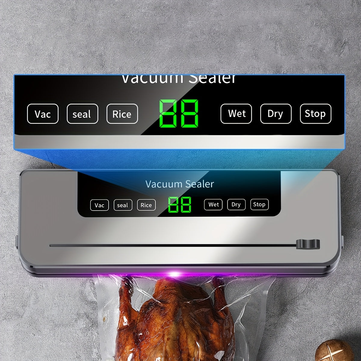 Máquina selladora al vacío con pantalla táctil, envasado de alimentos húmedos y secos, cortador mejorado