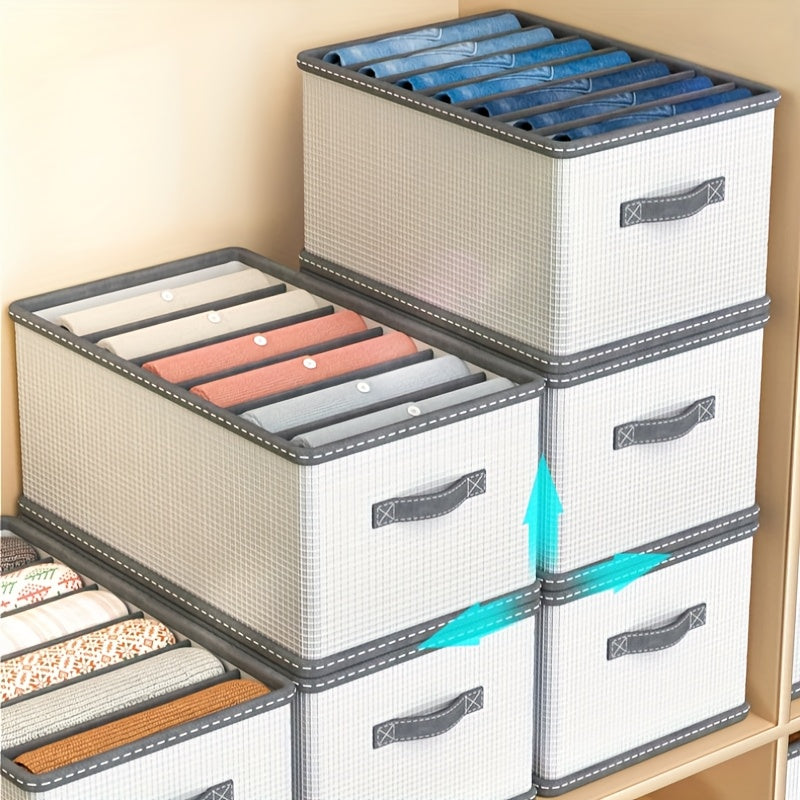 Organizador de cesta de almacenamiento plegable para armario y espacio de viaje, diseño de cuadrícula duradero y que ahorra espacio