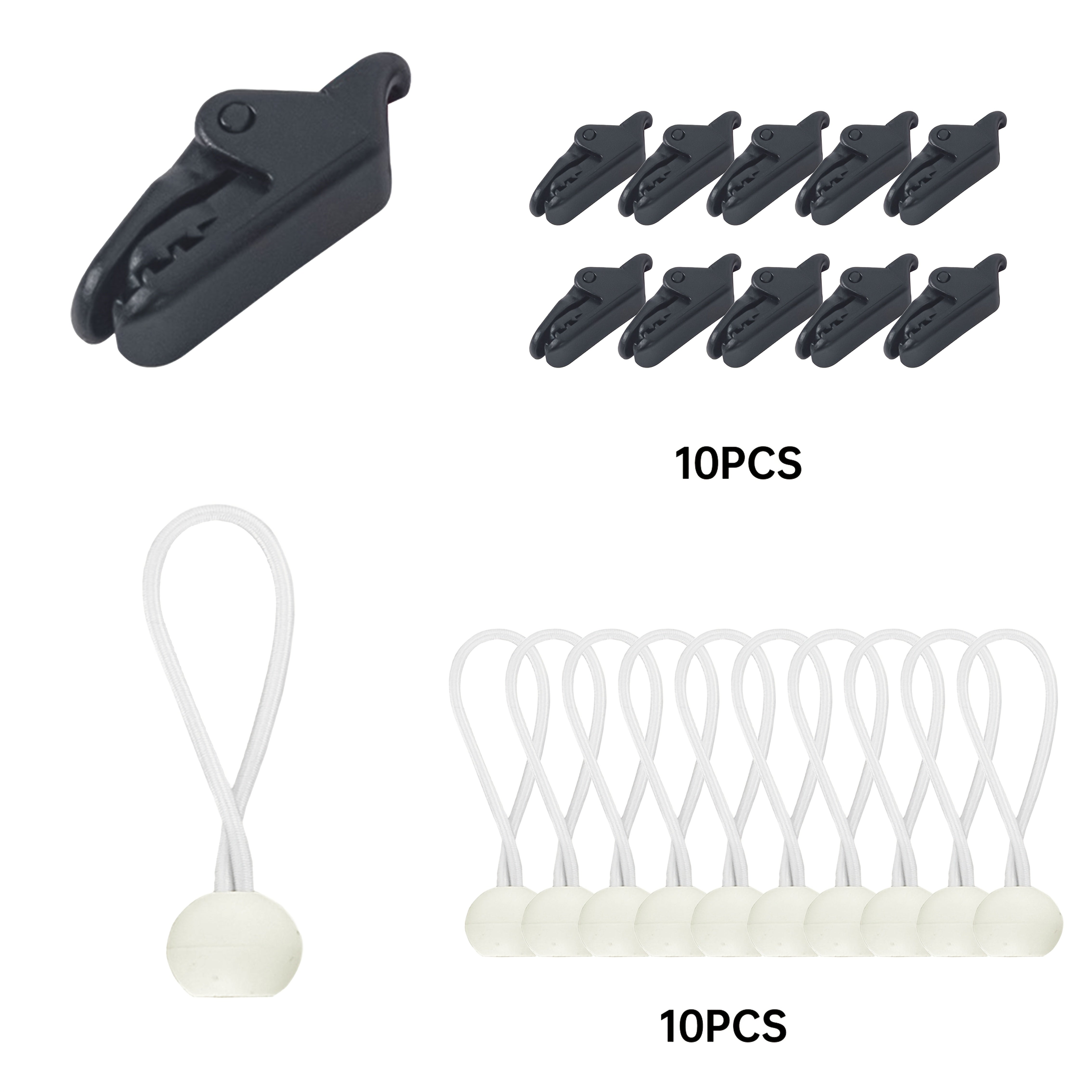 Heavy-Duty Elastic Cord Ties Black Rubber Bands for Camping Camping Gear Bikes Ladders