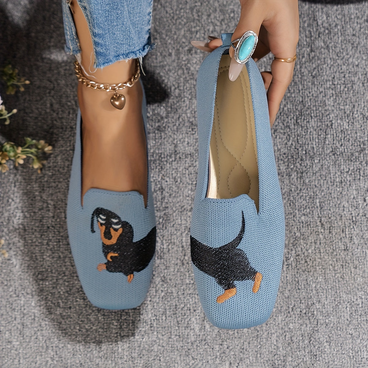 Women's Flat Shoes Casual Slip-On Breathable Comfort Non-Slip Lightweight