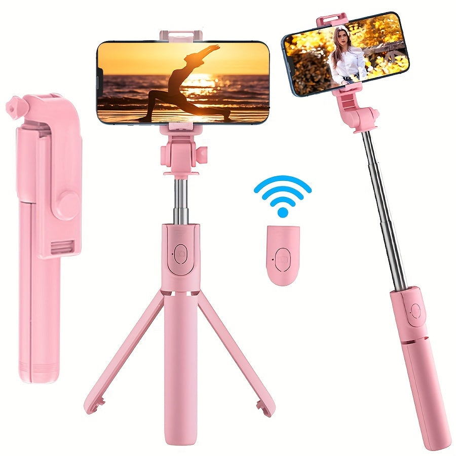 Selfie Stick with Phone Mount Wireless Remote 360° Rotation Extendable Travel Essential for Smartphones