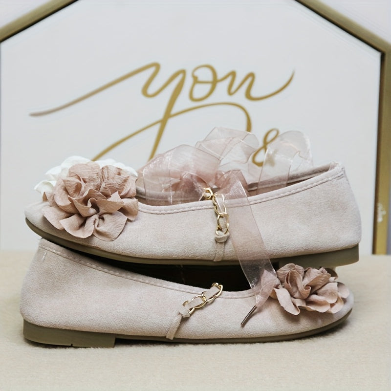 Women's Floral Mary Jane Flats Synthetic Upper Rubber Sole All-Season Comfort