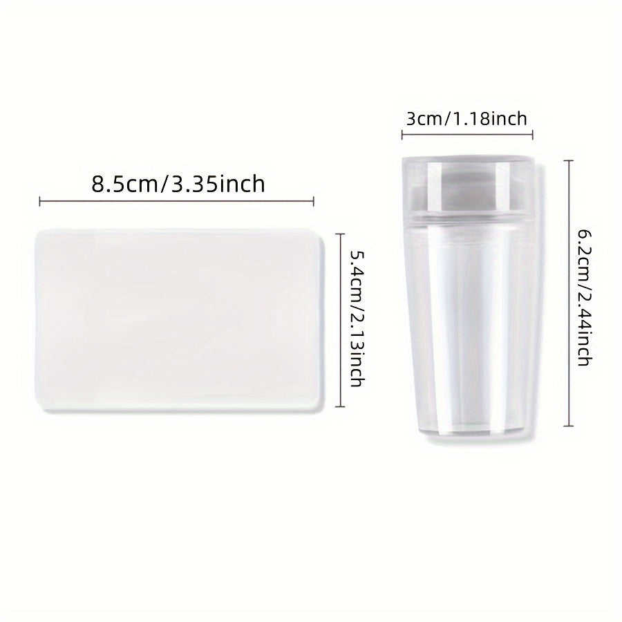 1 шт. прозрачный силиконовый набор для штамповки ногтей с французским дизайном, пластина для маникюра, печать