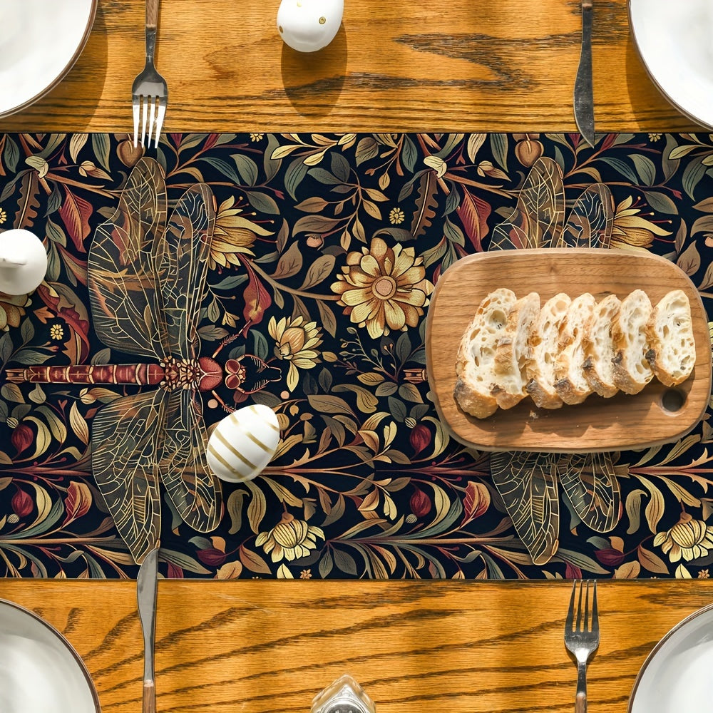 Polyesterdan tayyorlangan, Elegant William Morris maymunqush gullari naqshidagi stol yugurti, oshxona, ovqat xonasi, partiyalar va uy bezaklari uchun. Stol usti bezaklari uchun ideal.