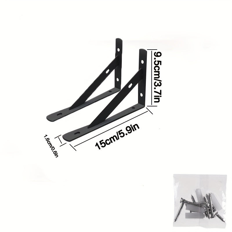 Triangular Wall Shelves Set with Sturdy Brackets for Bedroom Living Room Kitchen