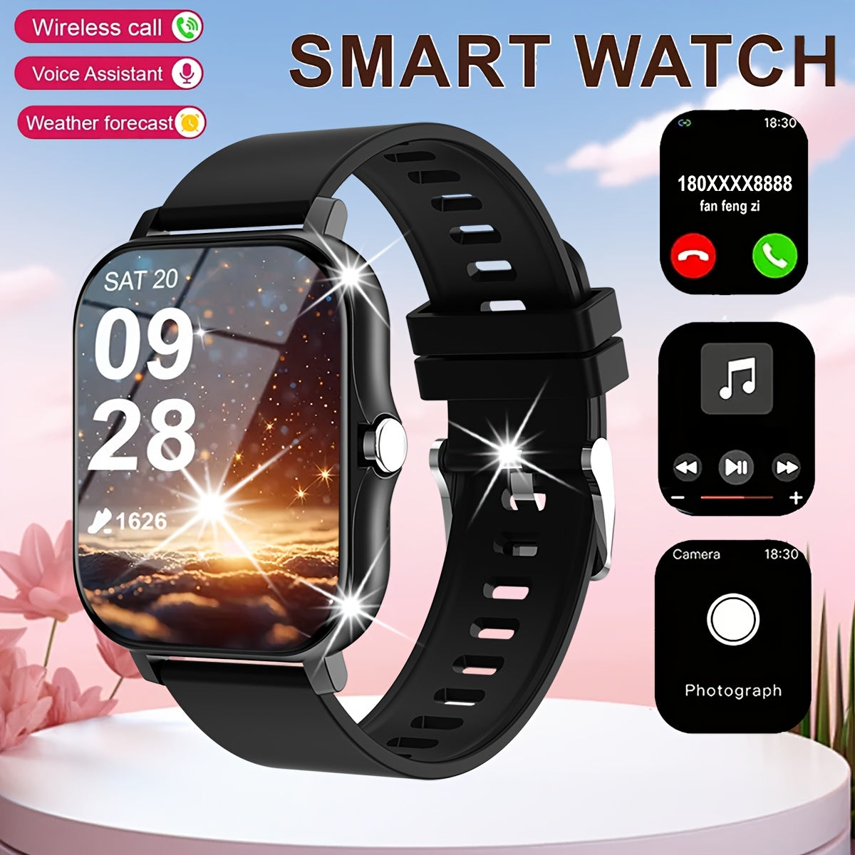 Full-Touch Screen Smartwatch for Men and Women with Fitness Tracking and Wireless Calls