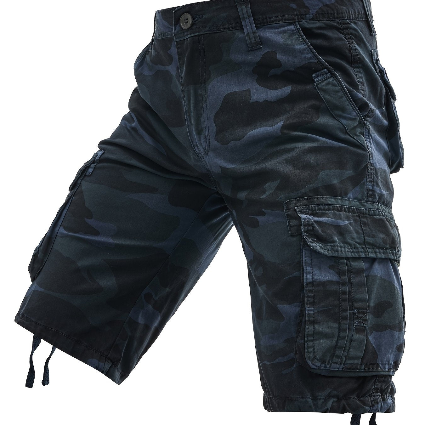 Men's Plus Size Cotton Camo Cargo Shorts Street Style Multi-Pocket Non-Stretch Fabric