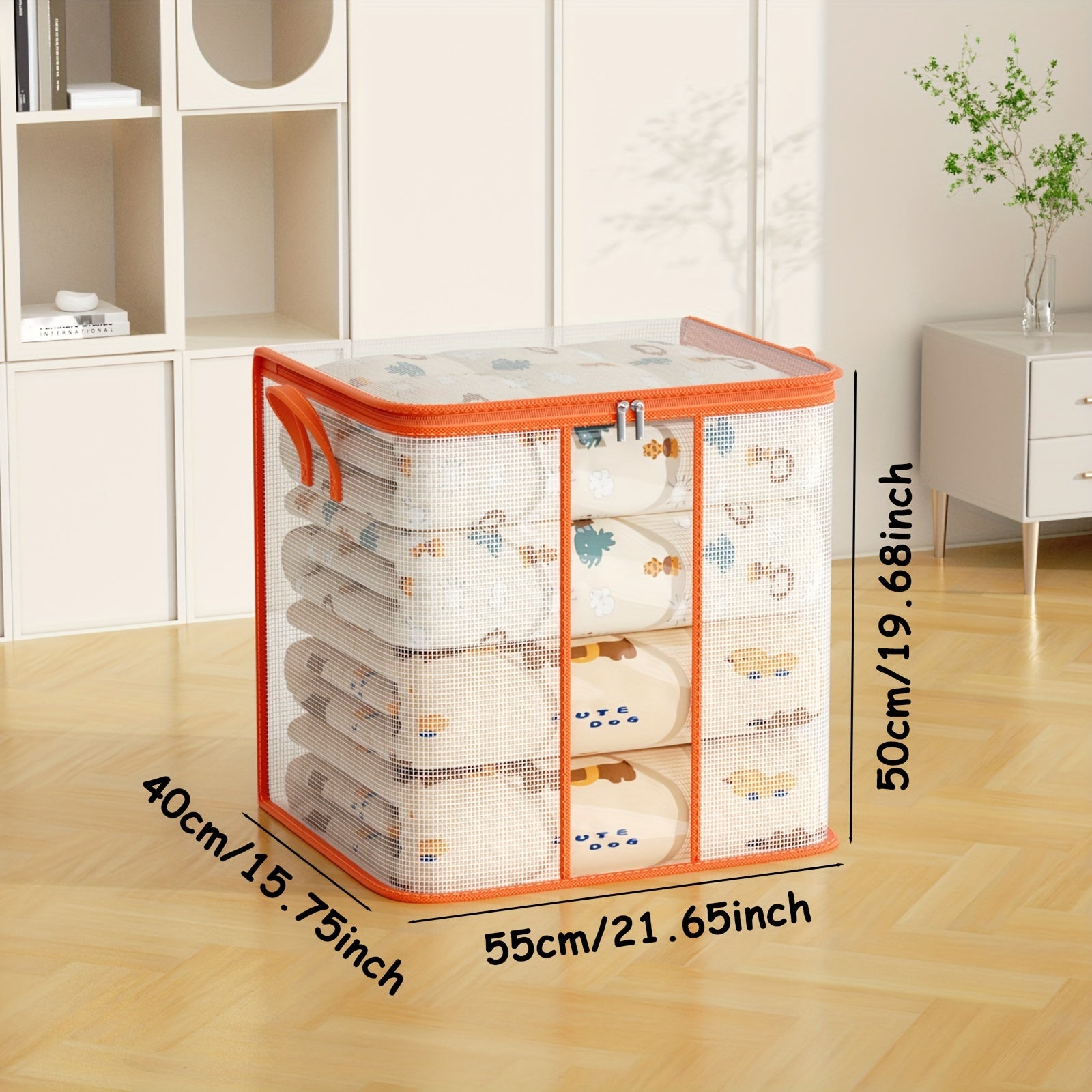 Durable PVC Storage Bag with Handles and Zipper for Clothing Toys and Laundry