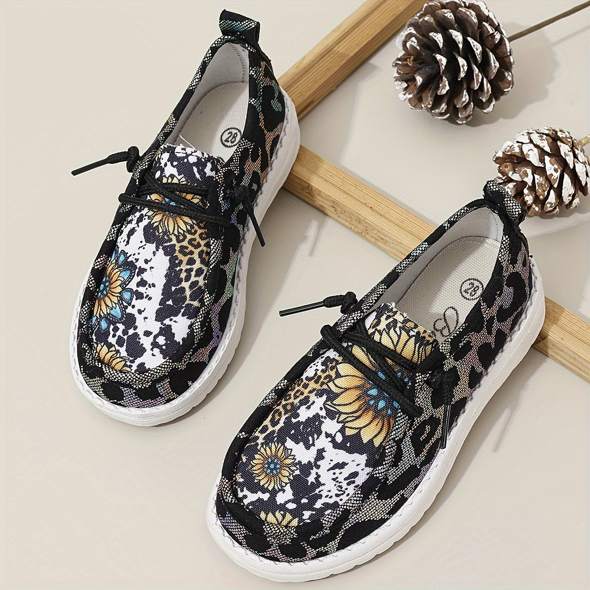 Girls Slip-On Loafers Casual Shoes for Outdoor Activities with Fabric Upper and EVA Sole