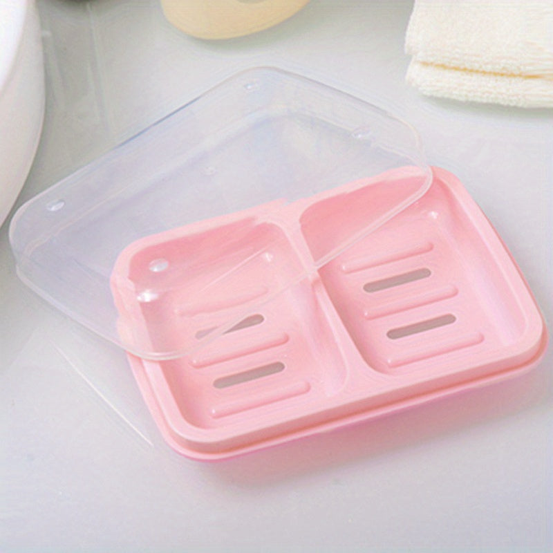 Dispensador de jabón de doble rejilla con tapa para accesorios de baño