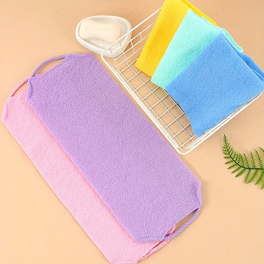 Nylon Back Scrubber Towel with Exfoliating Long Handle Dead Skin Removal Fragrance-Free