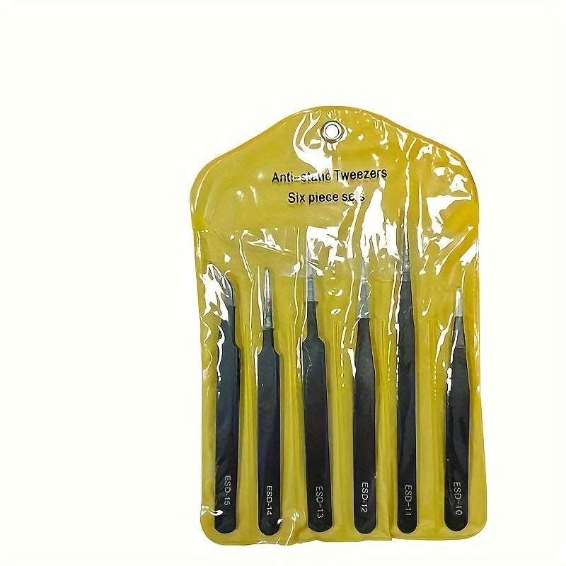 Stainless Steel Oblique Mouth Pliers Set with Anti-Static Tweezers for Eyelash and Eyebrow Beauty