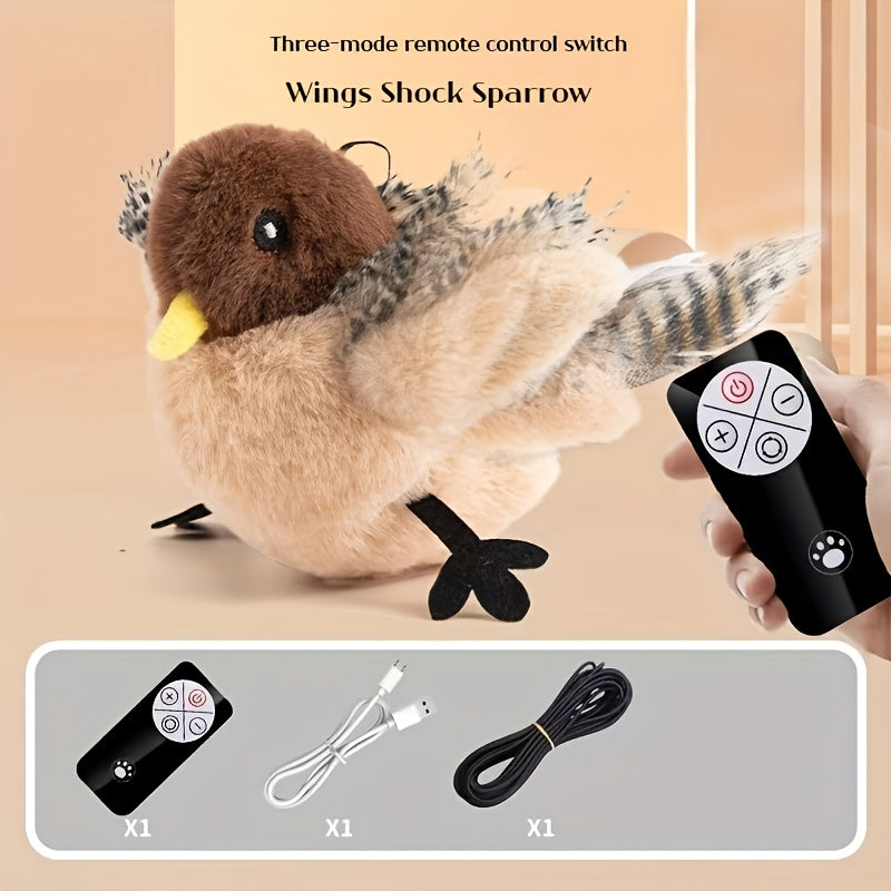 USB Charging Pet Fan with Artificial Feather Wings for Cats and Dogs
