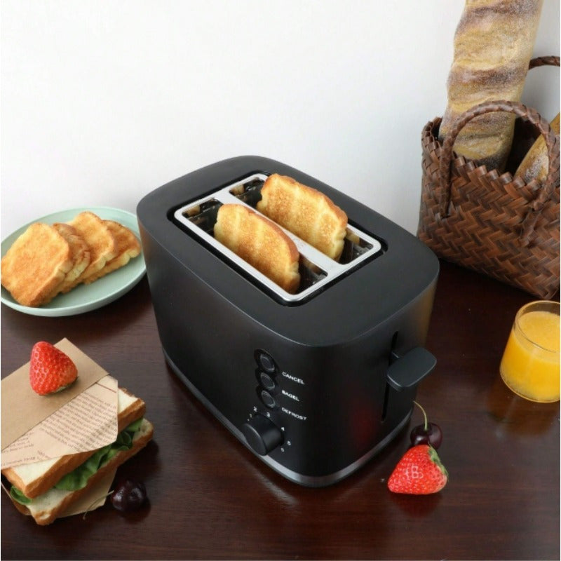 Тостер на 2 ломтика с широким отверстием, 6 уровней обжарки, съемный поддон для крошек