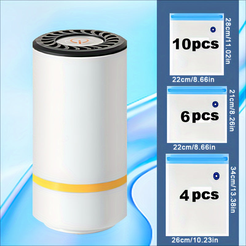 Portativ vakuum yopish mashinasi USB zaryadlash bilan, qayta ishlatiladigan sumkalar, oziq-ovqat saqlash, kichik o'lchamli