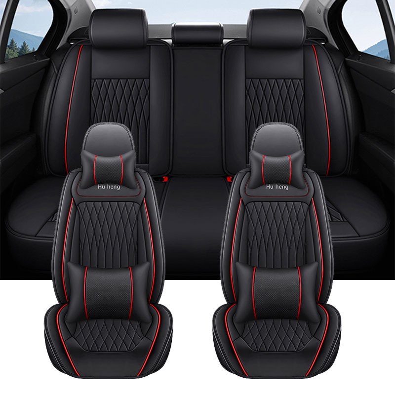Full Coverage PU Leather Car Seat Covers 5-Seat All-Season Breathable Stain-Resistant