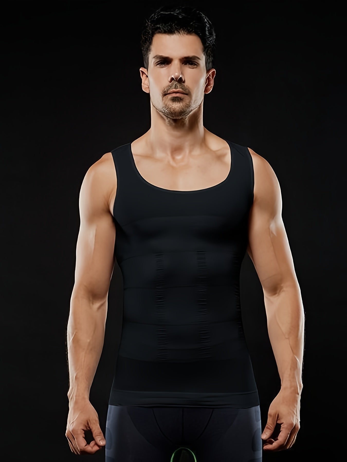 Men's Slimming Compression Tank Top High Stretch Solid Color Sleeveless Vest