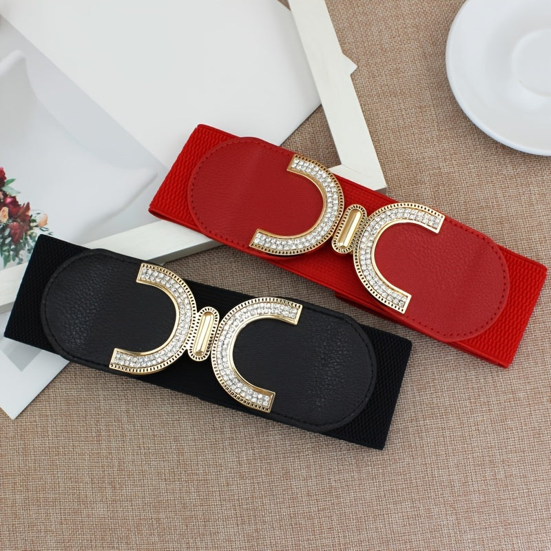 Women’s Rhinestone Buckle Corset Belt for Jeans Pants Dresses