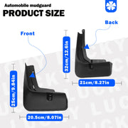 4pcs Car Mud Flaps Splash Guards Black Durable PP Front Rear Set