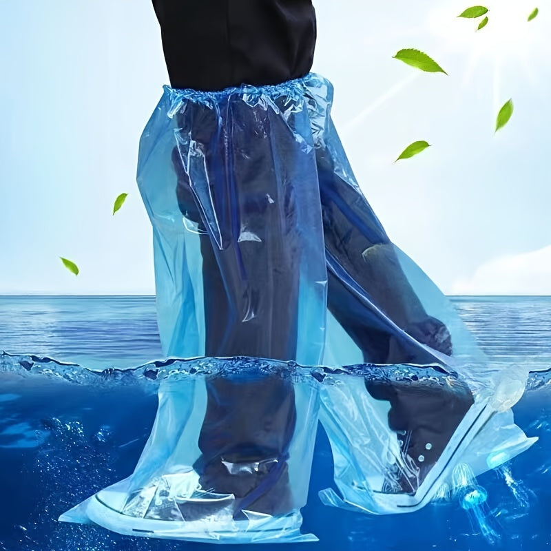 10-Pack Waterproof Plastic Shoe Covers Disposable Dustproof Non-Slip Outdoor Protection