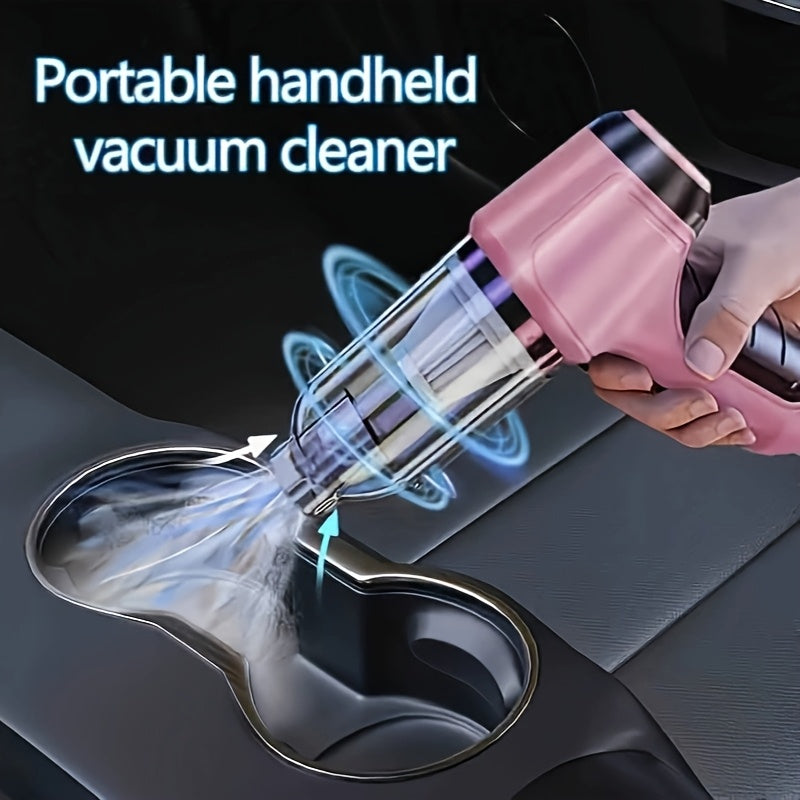 Pink Handheld Vacuum Cleaner for Car and Home Use With Blower and Suction