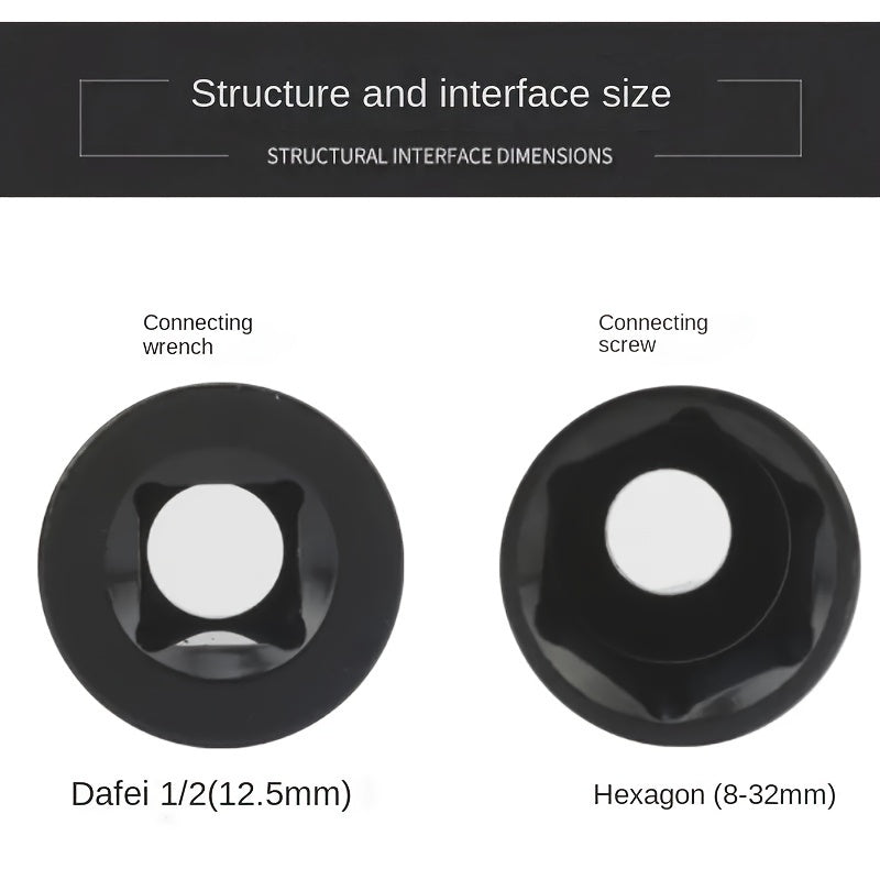 10pcs Impact Sleeve Wrench Adapter Set 1/2 Inch Deep Drive Carbon Steel