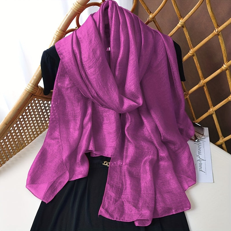 Yorug' Chiffon sharf quyoshdan himoya qiluvchi shalv plyajda tashqi faoliyatlar uchun polyester 70g/m²