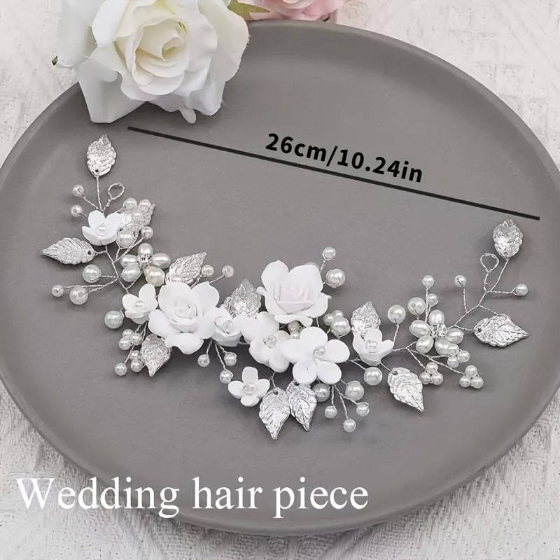 Wedding Hair Vine for Women and Girls with Pearls and Rhinestones Bridal Hair Accessories