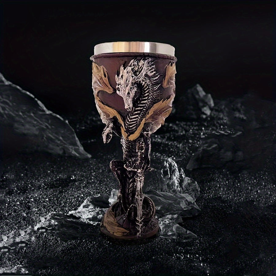 Dragon Sword Cup 200ml Resin Stainless Steel Gothic Drinkware for Parties and Home Decor