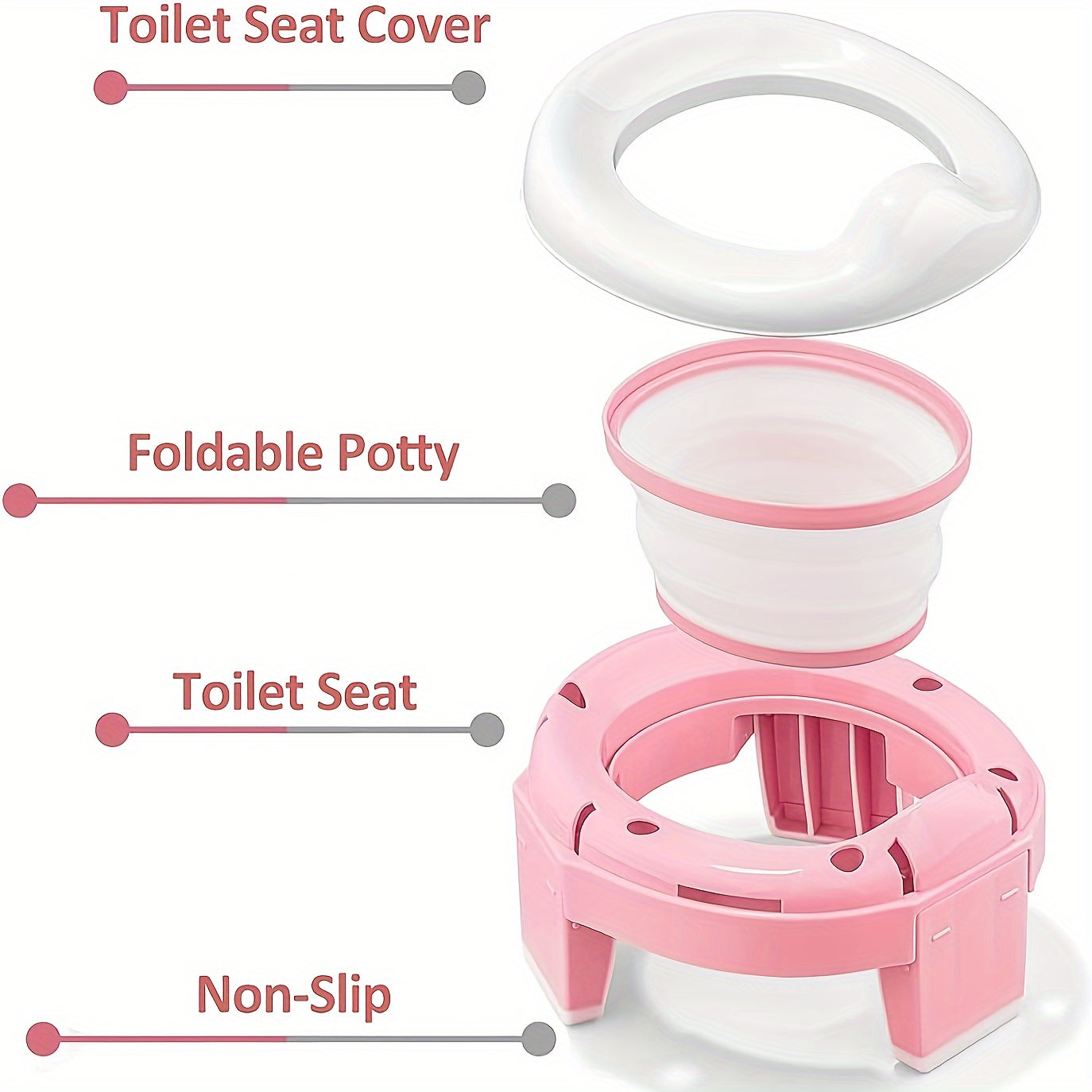 Foldable Travel Toilet Seat for Potty Training Outdoor Use Compact Portable