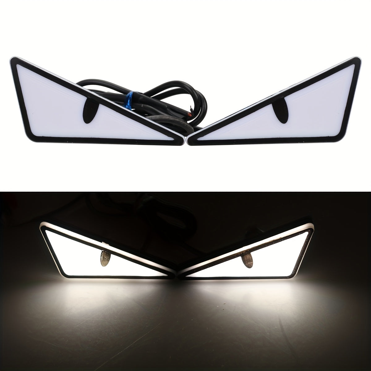 2pcs LED Demon Eye Lights Triangle Angel Eye Car Motorcycle Neon Bright Safety Driving