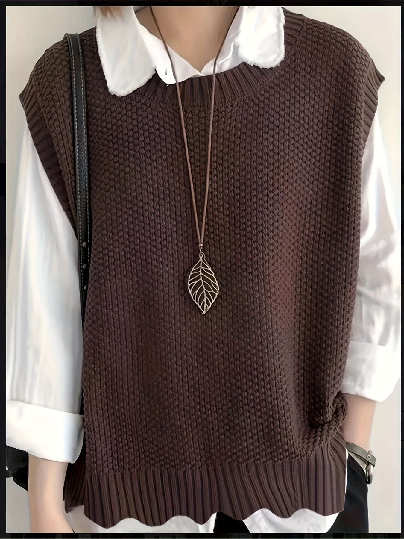 Plus Size Women's Sleeveless Vest with Asymmetrical Hem and Round Neck