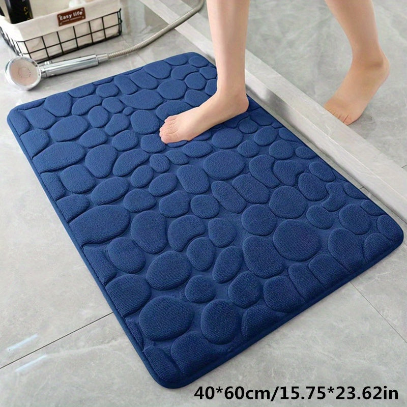 Alfombra de baño de espuma viscoelástica con patrón geométrico, antideslizante, absorbente, tejida plana, de poliéster, de 1.5 cm de grosor