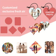 Custom Heart-Shaped Car Air Freshener Double-Sided Photo Scent For Home Wardrobe
