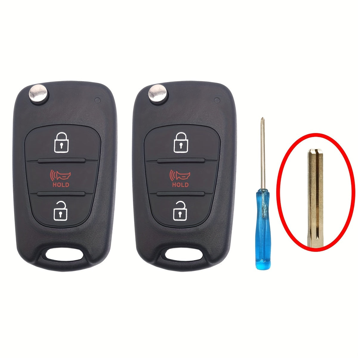 Universal 3-Button Flip Folding Key Fob Cover for Car Key Shell