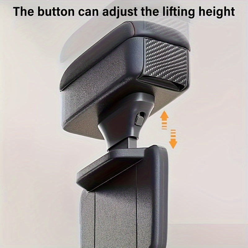 Universal Faux Leather Car Armrest Box with Storage and Raised Pad