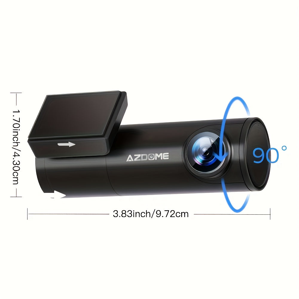 AZDOME M300S 4K HD видеорегистратор с записью спереди и сзади в реальном времени, 5G WiFi, GPS, голосовым управлением, WDR, G-сенсором, мониторингом парковки и включенной SD-картой.