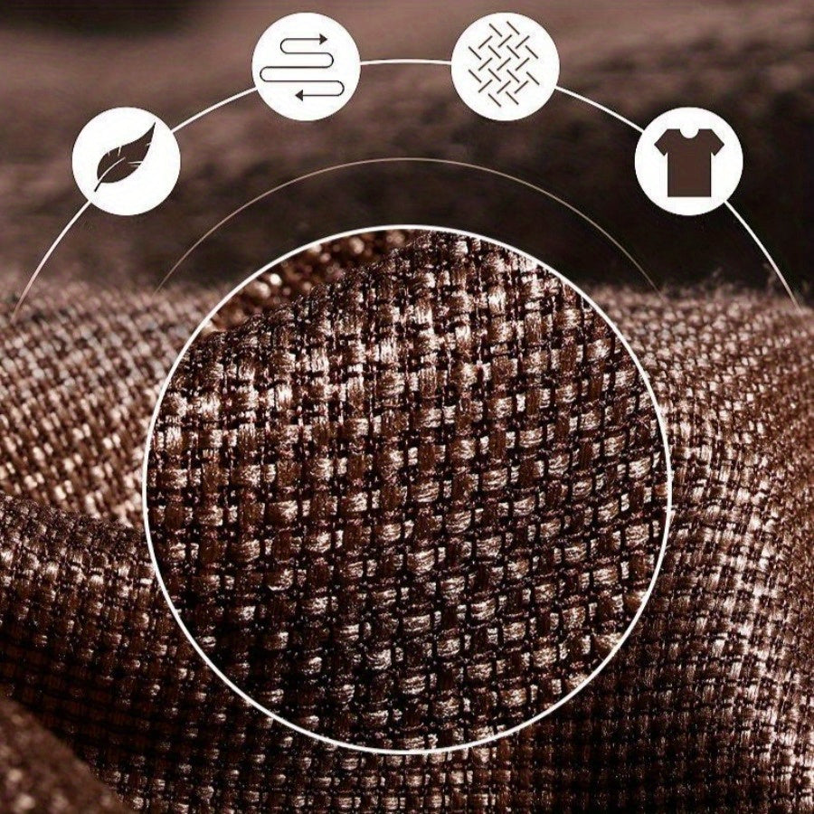 Summer Linen Breathable Car Seat Covers Full Set for 5 Seats Black Brown