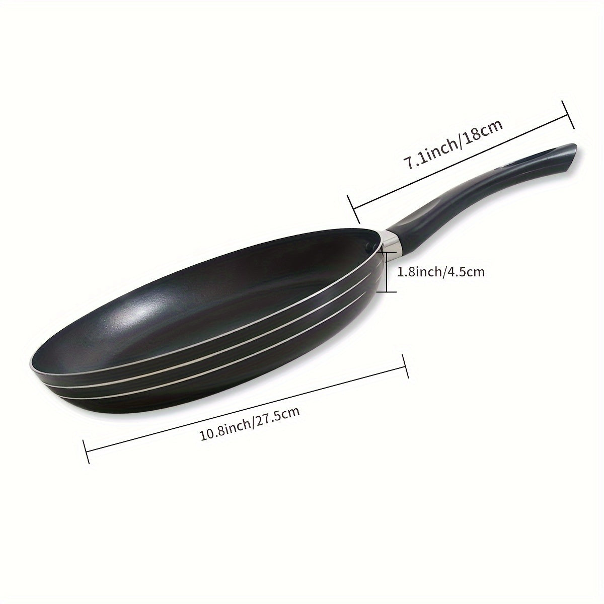 10.8-Inch Black Aluminum Non-Stick Frying Pan for Eggs and Steak