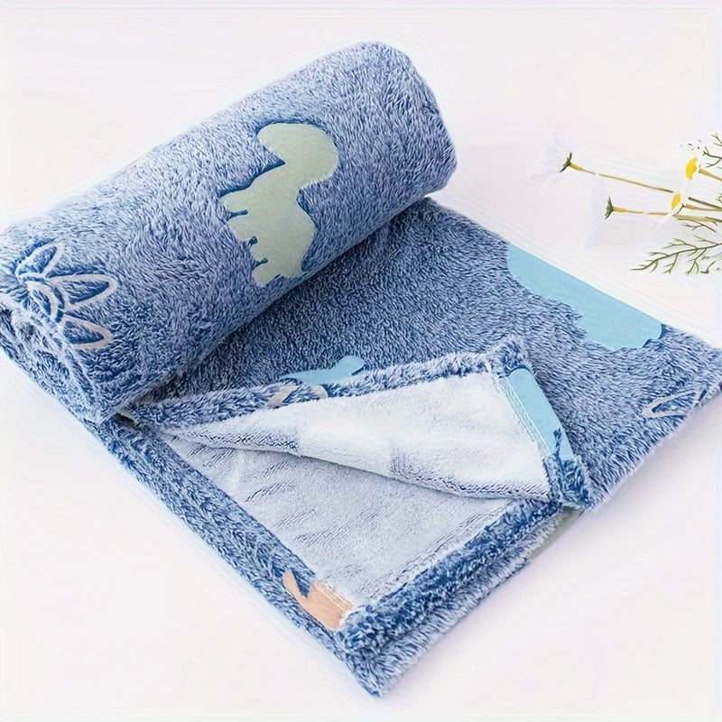Soft and Cozy Glow in the Dark Dinosaur Plush Throw Blanket for Bed Sofa Office