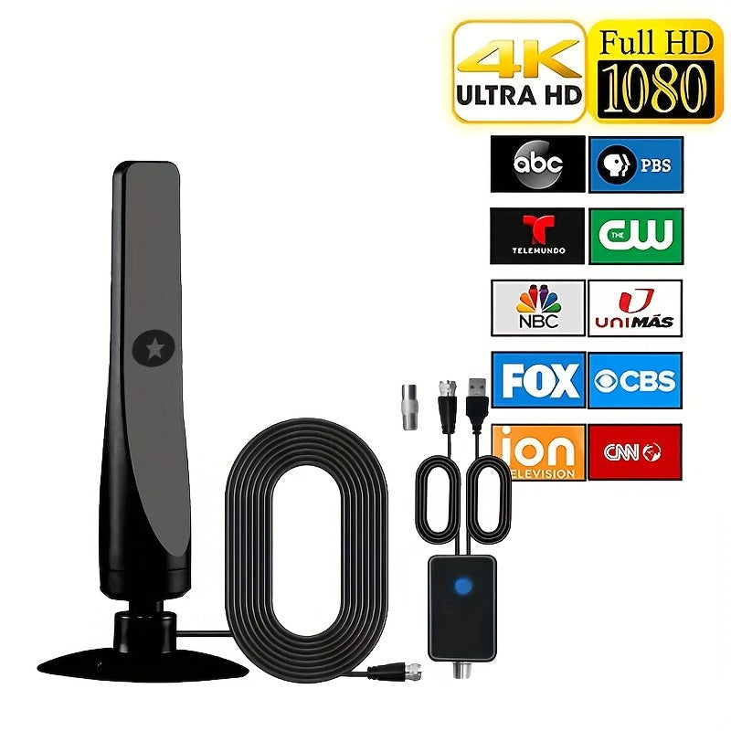 Long Distance Digital HDTV Antenna with Signal Amplifier 4K 1080P Indoor Outdoor 560 Miles