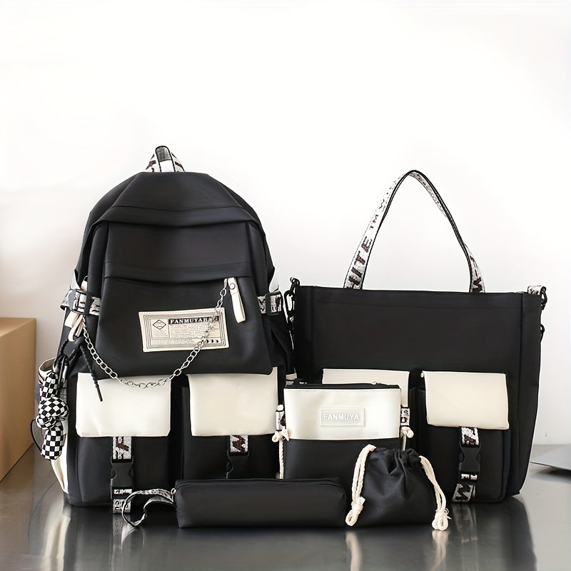 Large Capacity Canvas School Backpack for Men and Women Anti-Theft Campus Style